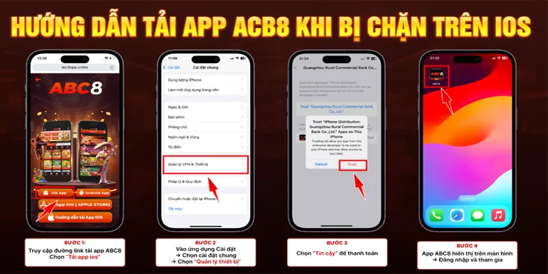 Các thao tác tải app ABC8 siêu đơn giản cho tân thủ
