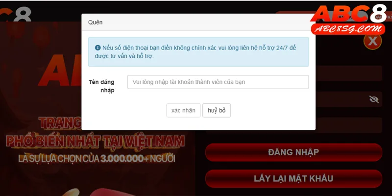 Khắc phục sự cố quên mật khẩu truy cập nhà cái